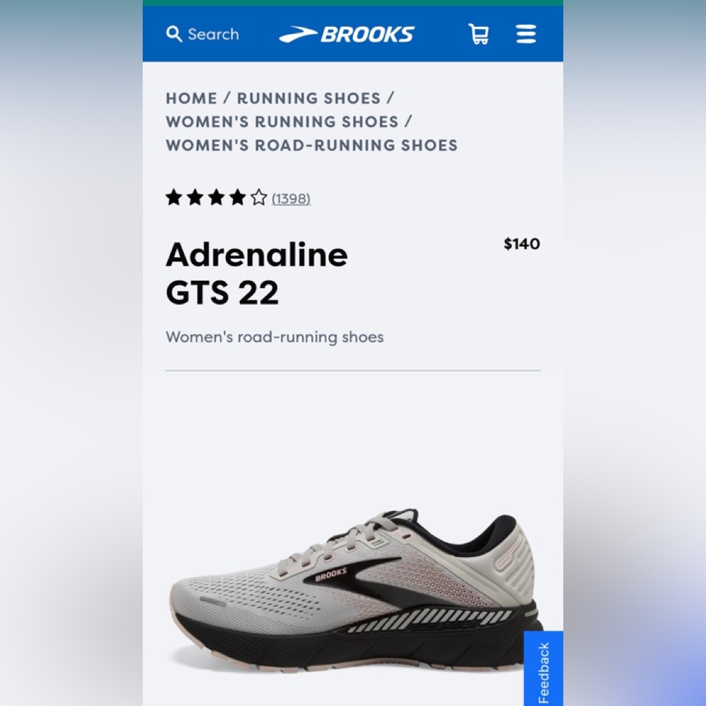 BROOKS ADRENALINE GTS 22 women's sports shoe size 9.5 good condition,